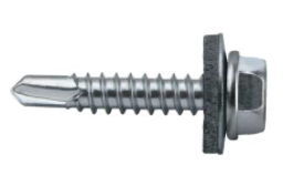 TORNILLO 7301 PUNTA BROCA CABEZA HEXAGONAL Ø 4,8X25 MM ARANDELA DE EPDM Ø14 CINCADO